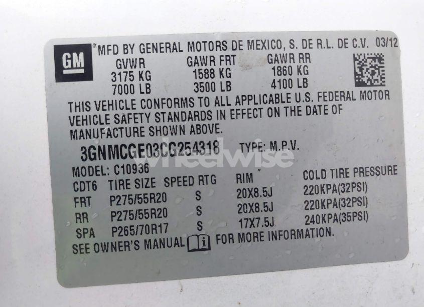 Photo 9 of 2012 Chevrolet Avalanche 1500 LTZ (VIN 3GNMCGE03CG254318)