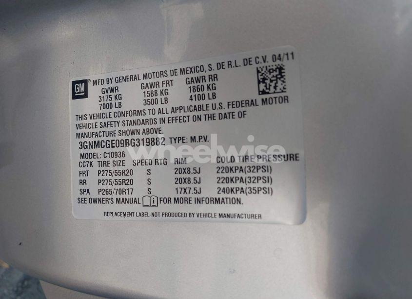 Photo 9 of 2011 Chevrolet Avalanche 1500 LTZ (VIN 3GNMCGE09BG319882)