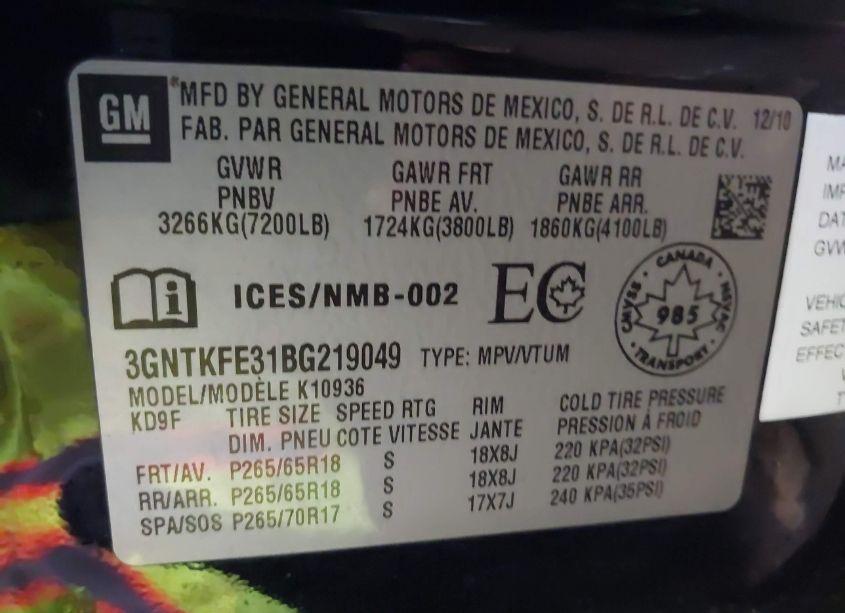 Photo 9 of 2011 Chevrolet Avalanche 1500 LT1 (VIN 3GNTKFE31BG219049)