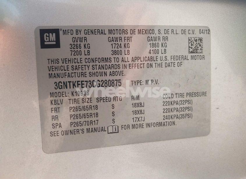 Photo 9 of 2012 Chevrolet Avalanche 1500 LT1 (VIN 3GNTKFE73CG280875)