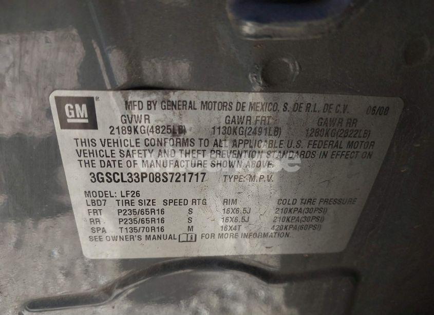 Photo 9 of 2008 Saturn Vue 4-CYL XE (VIN 3GSCL33P08S721717)