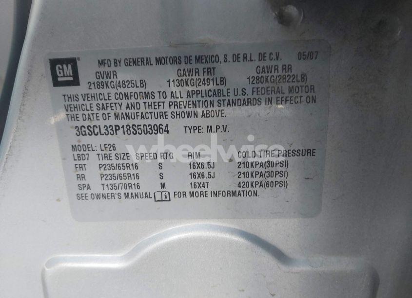 Photo 9 of 2008 Saturn Vue 4-CYL XE (VIN 3GSCL33P18S503964)