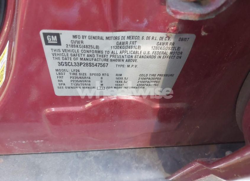 Photo 9 of 2008 Saturn Vue 4-CYL XE (VIN 3GSCL33P28S547567)