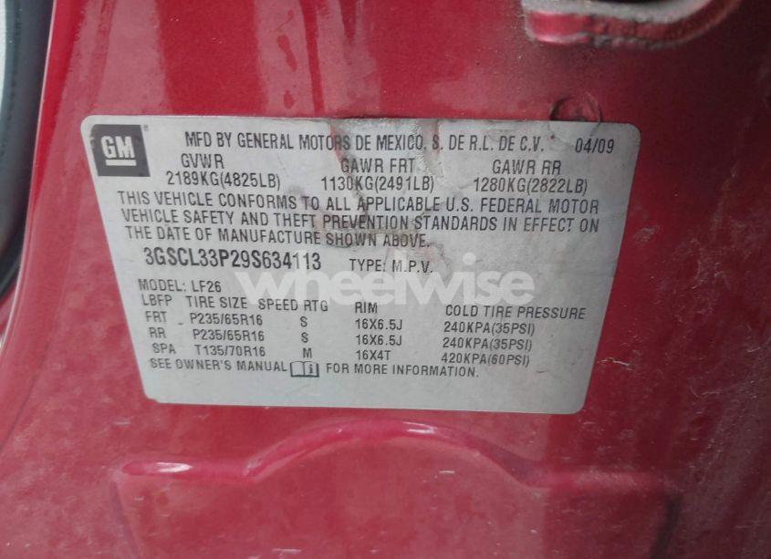 Photo 9 of 2009 Saturn Vue 4-CYL XE (VIN 3GSCL33P29S634113)