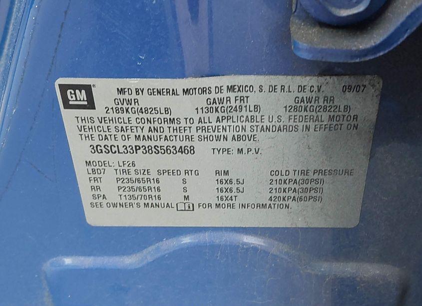 Photo 9 of 2008 Saturn Vue 4-CYL XE (VIN 3GSCL33P38S563468)