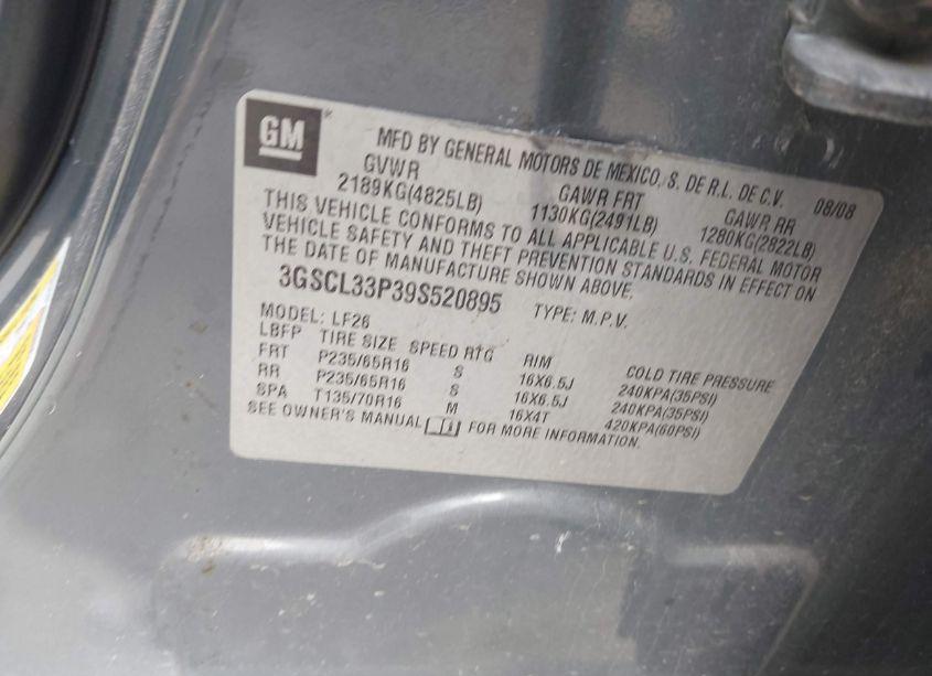 Photo 9 of 2009 Saturn Vue 4-CYL XE (VIN 3GSCL33P39S520895)