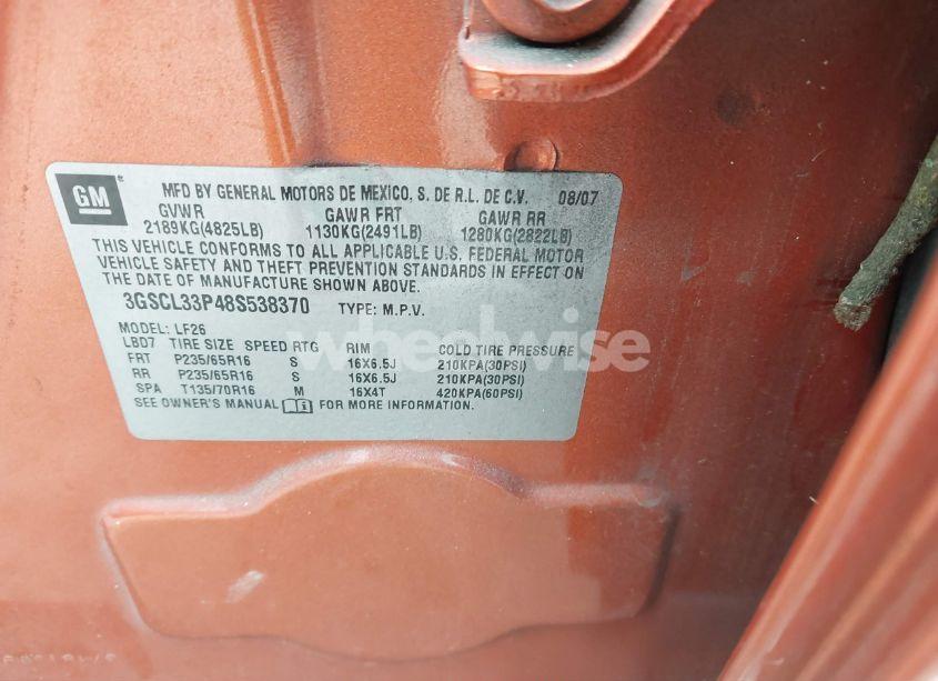 Photo 9 of 2008 Saturn Vue XE (VIN 3GSCL33P48S538370)