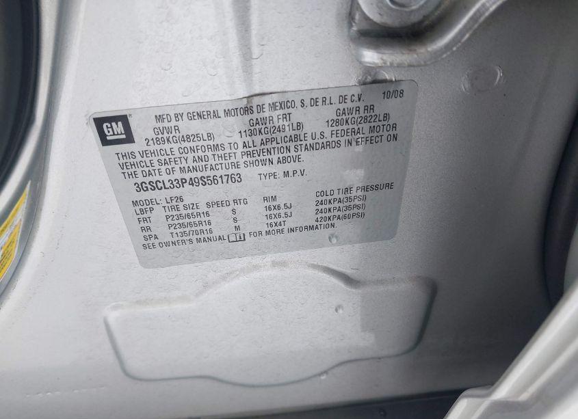 Photo 9 of 2009 Saturn Vue 4-CYL XE (VIN 3GSCL33P49S561763)