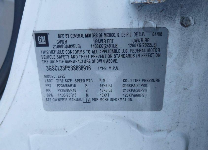 Photo 9 of 2008 Saturn Vue 4-CYL XE (VIN 3GSCL33P58S686916)