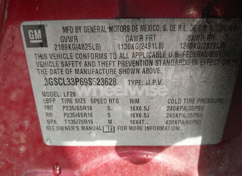 Photo 9 of 2009 Saturn Vue 4-CYL XE (VIN 3GSCL33P69S523628)