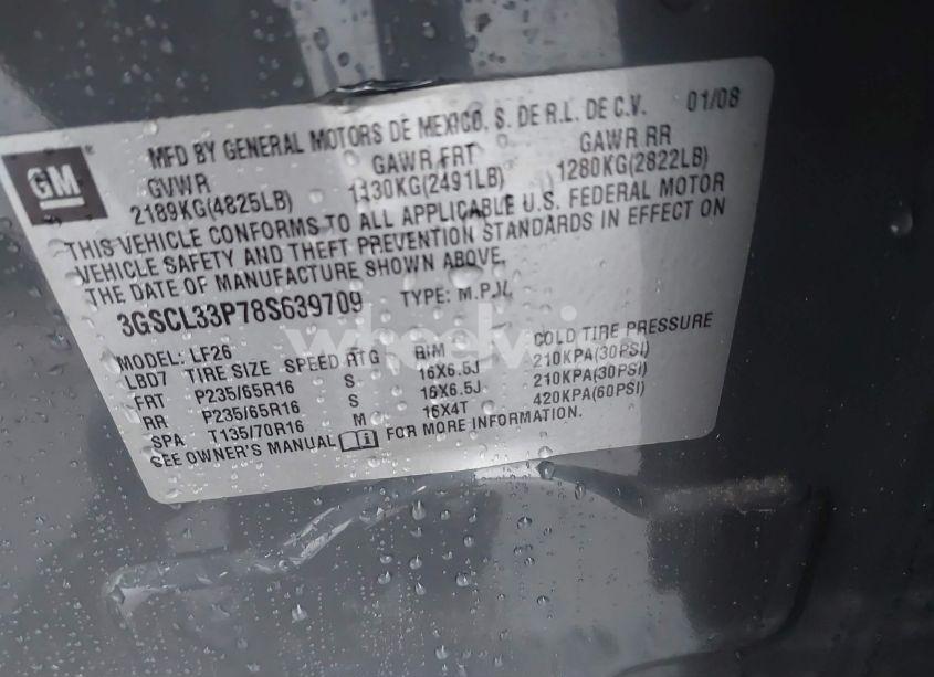 Photo 9 of 2008 Saturn Vue XE (VIN 3GSCL33P78S639709)