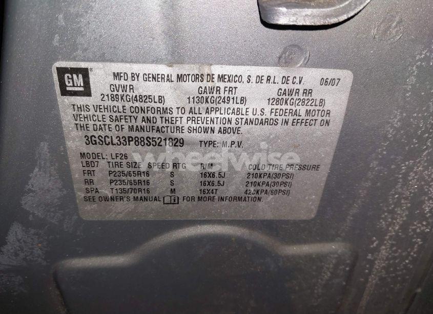 Photo 9 of 2008 Saturn Vue 4-CYL XE (VIN 3GSCL33P88S521829)