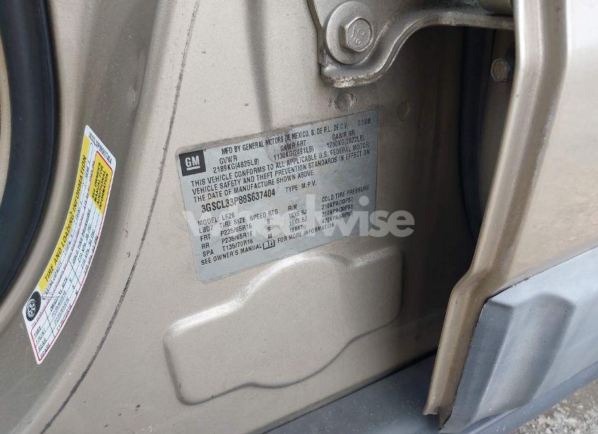 Photo 9 of 2008 Saturn Vue 4-CYL XE (VIN 3GSCL33P88S637404)