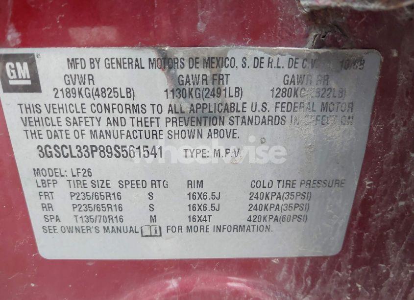 Photo 9 of 2009 Saturn Vue 4-CYL XE (VIN 3GSCL33P89S561541)