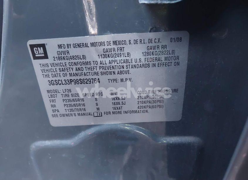 Photo 9 of 2008 Saturn Vue XE (VIN 3GSCL33P98S629764)