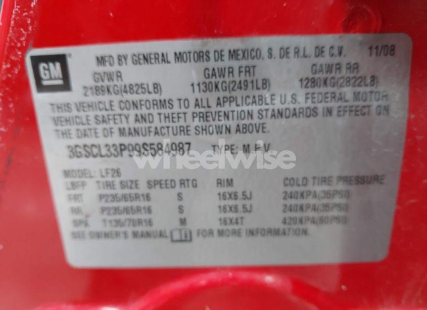 Photo 9 of 2009 Saturn Vue 4-CYL XE (VIN 3GSCL33P99S584987)