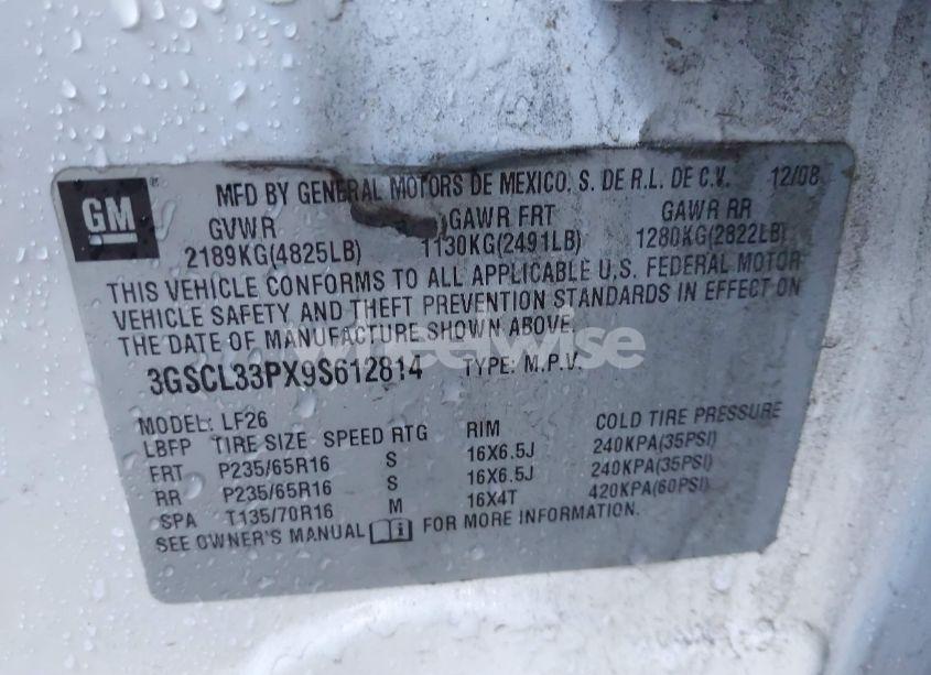 Photo 9 of 2009 Saturn Vue 4-CYL XE (VIN 3GSCL33PX9S612814)