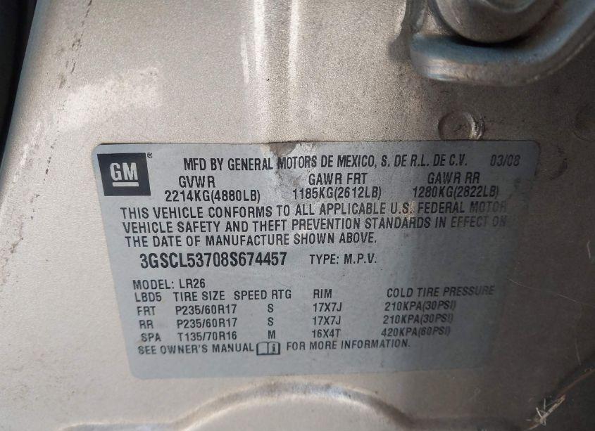 Photo 9 of 2008 Saturn Vue V6 XR (VIN 3GSCL53708S674457)