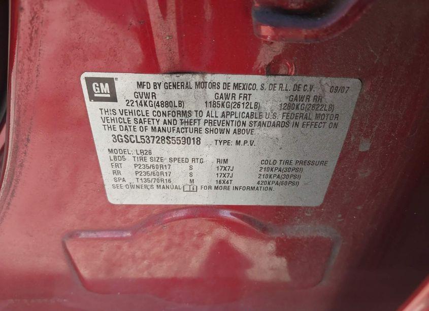 Photo 9 of 2008 Saturn Vue V6 XR (VIN 3GSCL53728S559018)