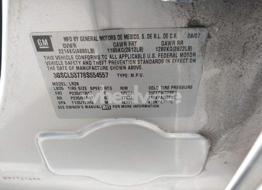 Photo 9 of 2008 Saturn Vue V6 XR (VIN 3GSCL53778S554557)