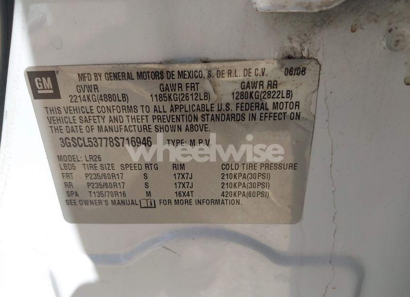 Photo 9 of 2008 Saturn Vue V6 XR (VIN 3GSCL53778S716946)