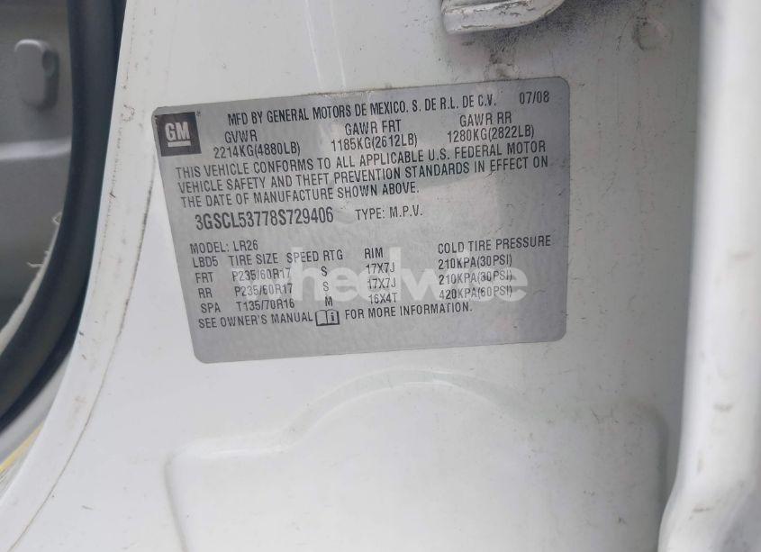 Photo 9 of 2008 Saturn Vue V6 XR (VIN 3GSCL53778S729406)