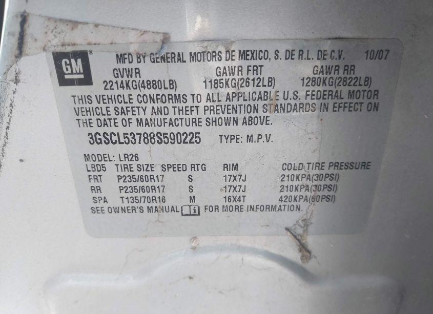 Photo 9 of 2008 Saturn Vue V6 XR (VIN 3GSCL53788S590225)