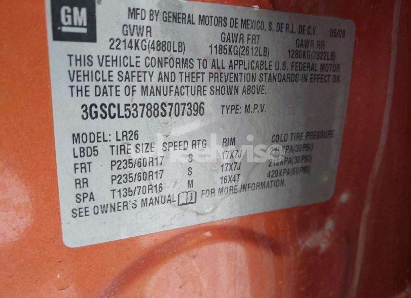 Photo 9 of 2008 Saturn Vue V6 XR (VIN 3GSCL53788S707396)