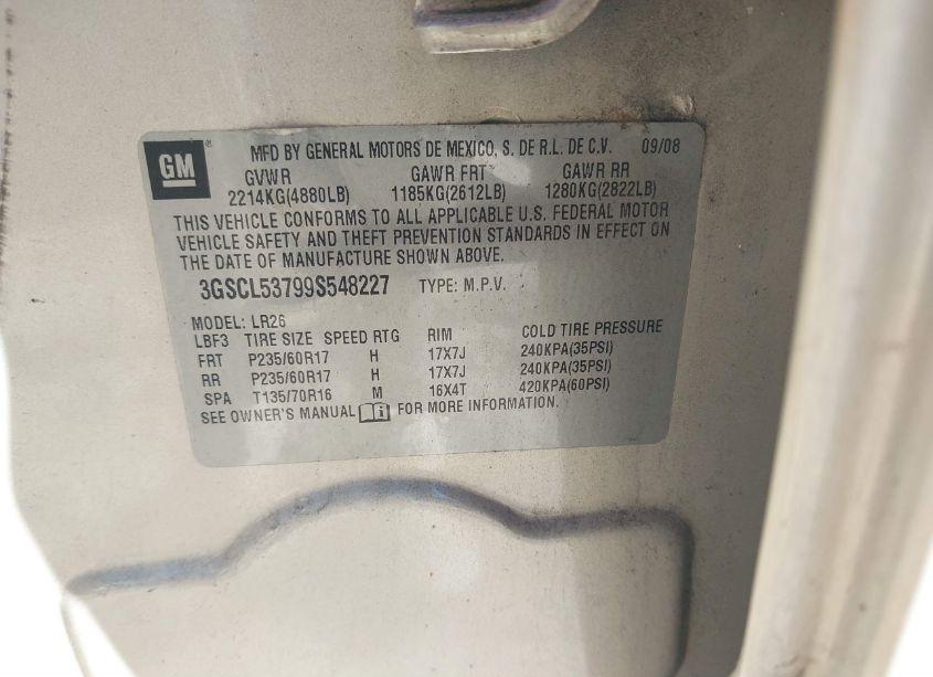 Photo 9 of 2009 Saturn Vue V6 XR (VIN 3GSCL53799S548227)