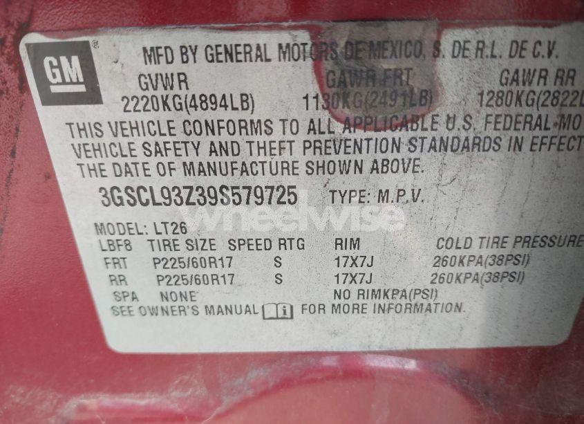 Photo 9 of 2009 Saturn Vue HYBRID 4-CYL BASE (VIN 3GSCL93Z39S579725)