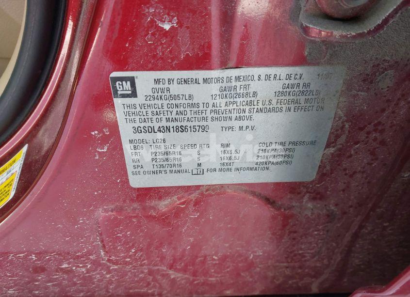 Photo 9 of 2008 Saturn Vue V6 XE (VIN 3GSDL43N18S615799)