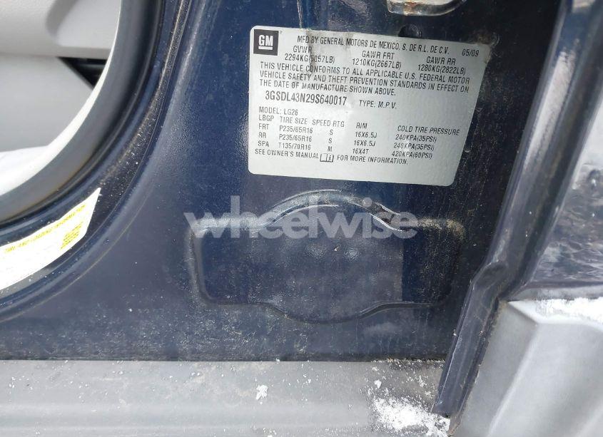 Photo 9 of 2009 Saturn Vue V6 XE (VIN 3GSDL43N29S640017)