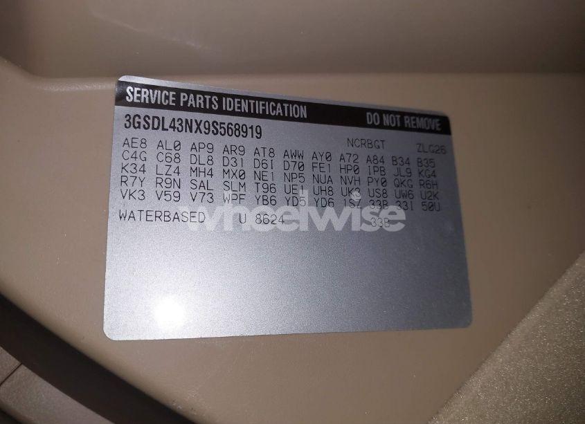 Photo 9 of 2009 Saturn Vue V6 XE (VIN 3GSDL43NX9S568919)