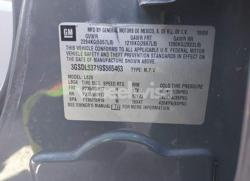 Photo 9 of 2009 Saturn Vue V6 XR (VIN 3GSDL53719S565463)