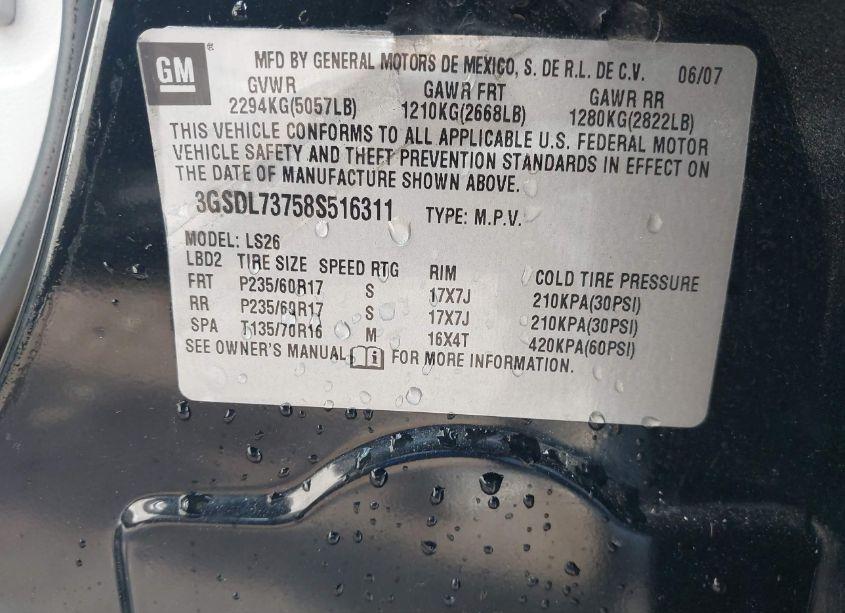 Photo 9 of 2008 Saturn Vue V6 XR (VIN 3GSDL73758S516311)