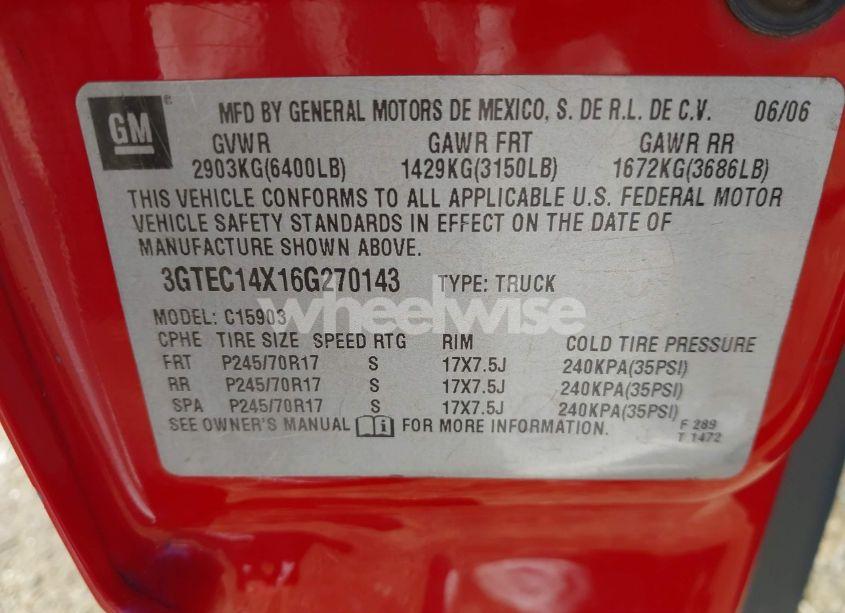 Photo 9 of 2006 Gmc Sierra 1500 WORK TRUCK (VIN 3GTEC14X16G270143)