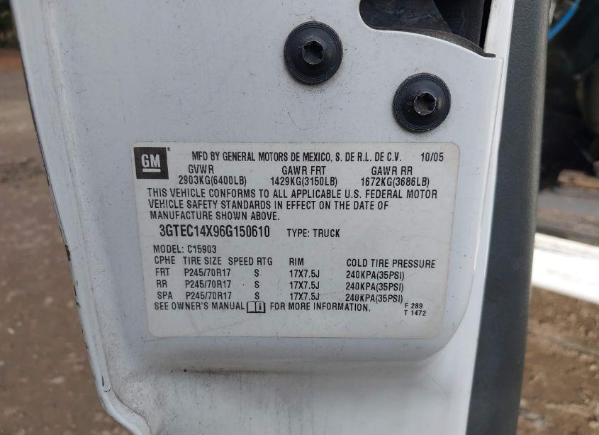 Photo 9 of 2006 Gmc Sierra 1500 WORK TRUCK (VIN 3GTEC14X96G150610)