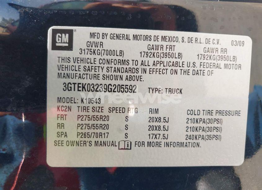 Photo 9 of 2009 Gmc Sierra 1500 DENALI (VIN 3GTEK03239G205592)