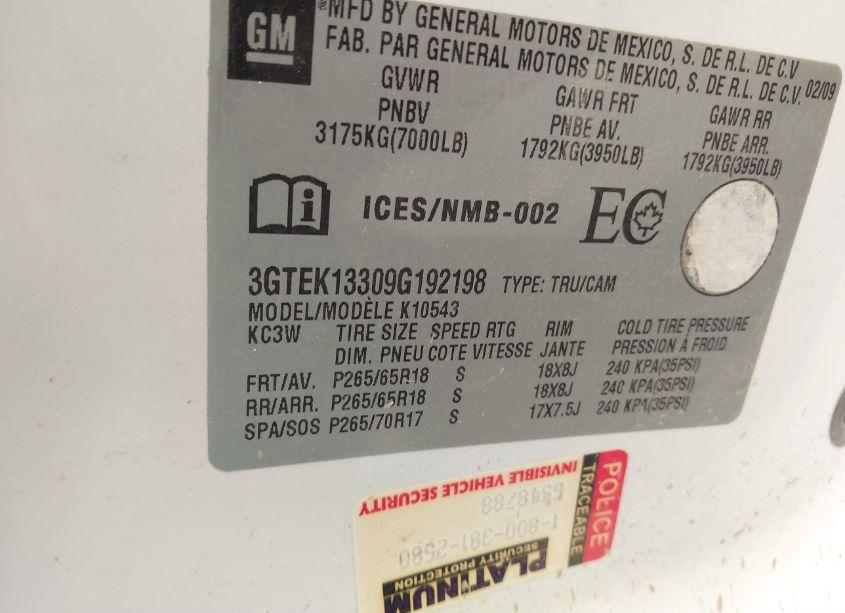 Photo 9 of 2009 Gmc Sierra 1500 WORK TRUCK (VIN 3GTEK13309G192198)