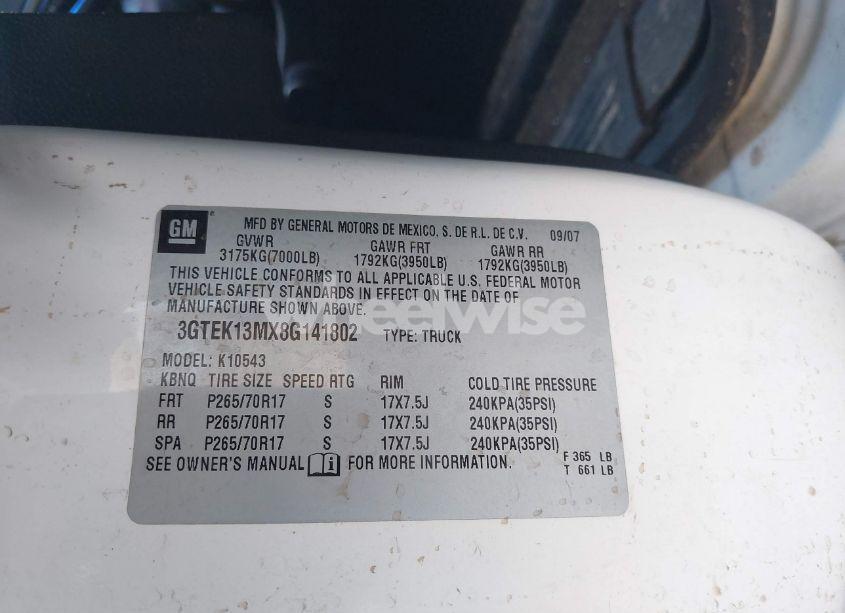 Photo 9 of 2008 Gmc Sierra 1500 SLE1 (VIN 3GTEK13MX8G141802)