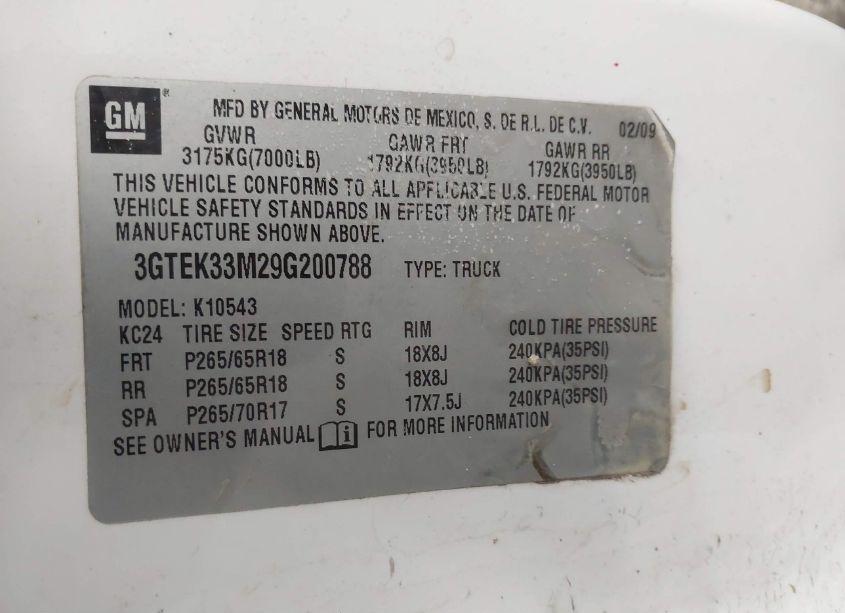 Photo 9 of 2009 Gmc Sierra 1500 SLT (VIN 3GTEK33M29G200788)