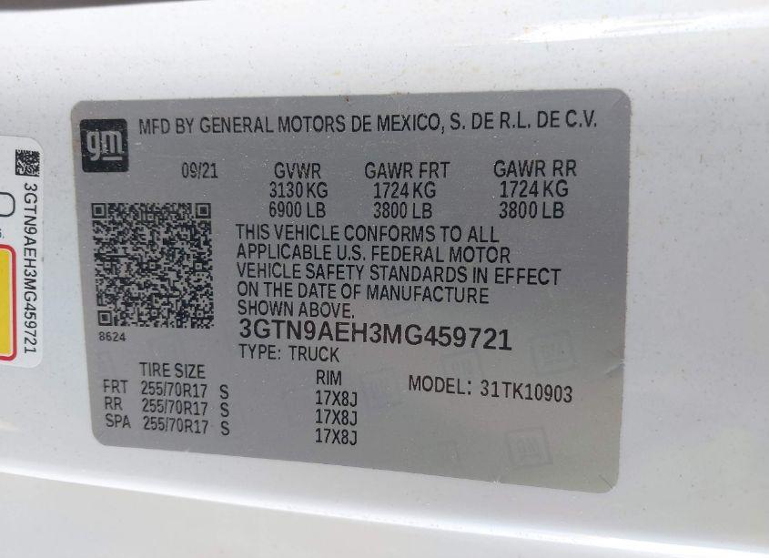 Photo 9 of 2021 Gmc Sierra 1500 4WD LONG BOX (VIN 3GTN9AEH3MG459721)