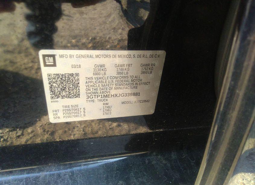 Photo 9 of 2018 Gmc Sierra 1500 SLE (VIN 3GTP1MEHXJG339881)