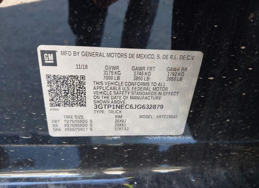 Photo 9 of 2018 Gmc Sierra 1500 SLT (VIN 3GTP1NEC6JG632879)