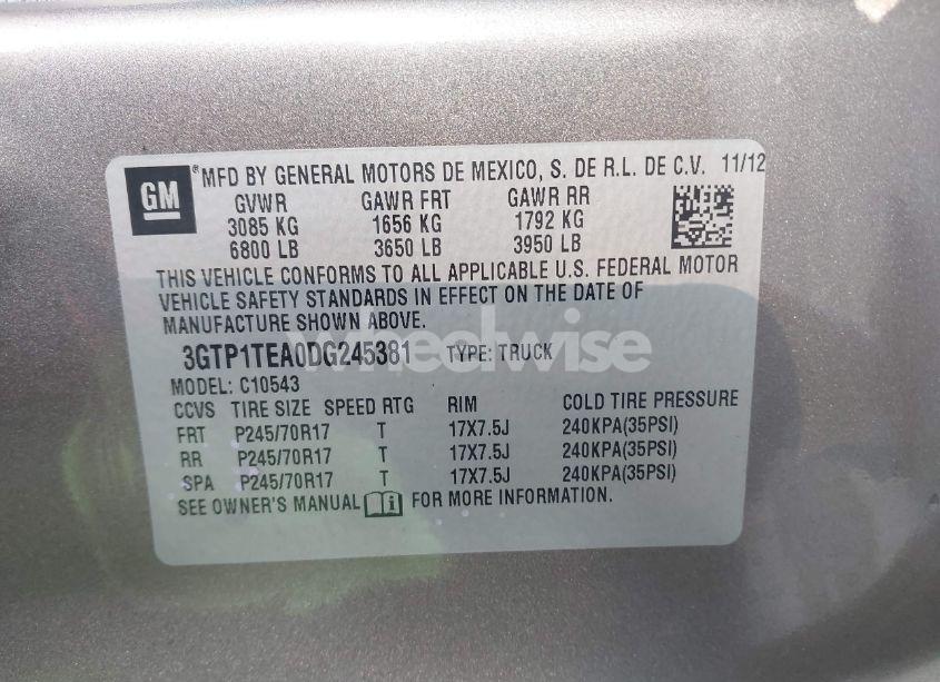 Photo 9 of 2013 Gmc Sierra 1500 WORK TRUCK (VIN 3GTP1TEA0DG245381)