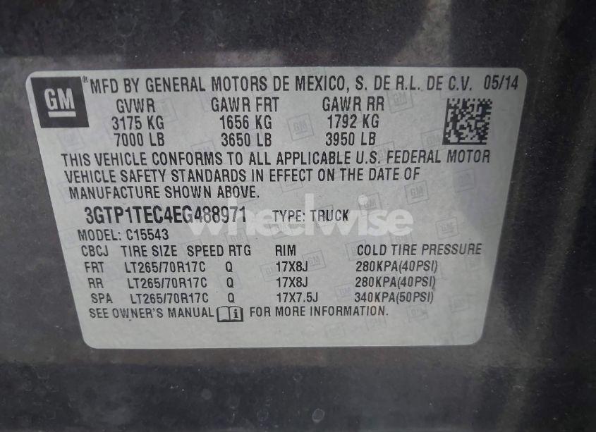 Photo 9 of 2014 Gmc Sierra 1500 (VIN 3GTP1TEC4EG488971)