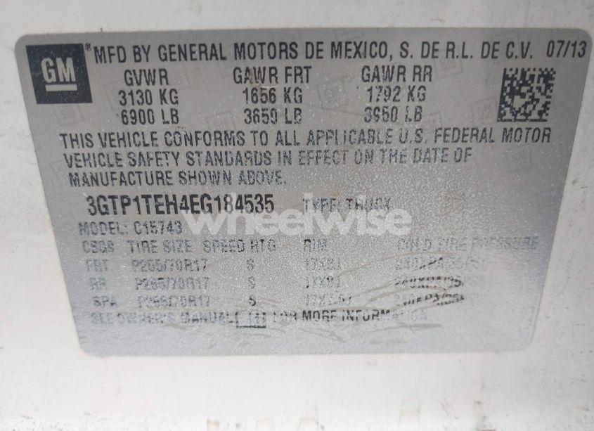 Photo 9 of 2014 Gmc Sierra 1500 (VIN 3GTP1TEH4EG184535)