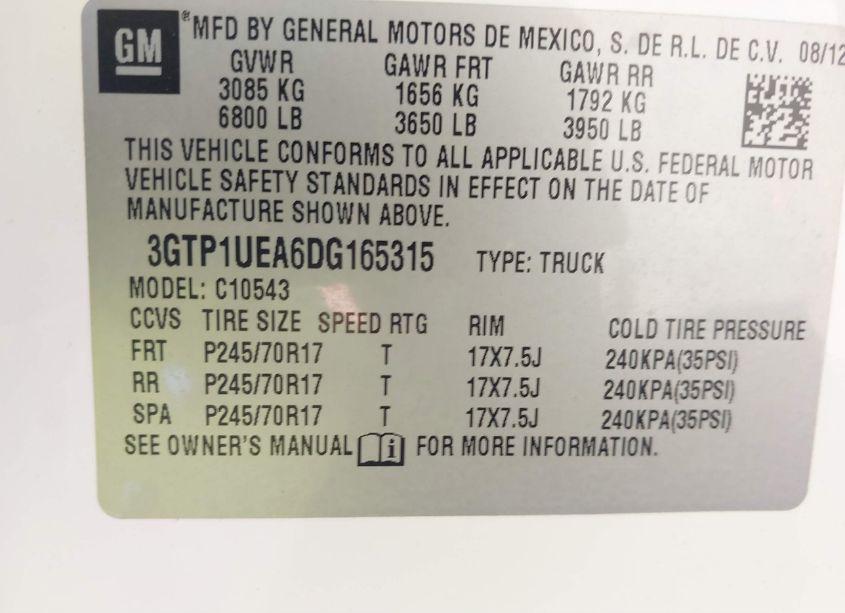 Photo 9 of 2013 Gmc Sierra 1500 SL (VIN 3GTP1UEA6DG165315)