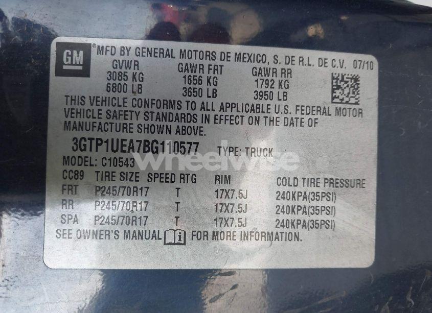 Photo 9 of 2011 Gmc Sierra 1500 SL (VIN 3GTP1UEA7BG110577)