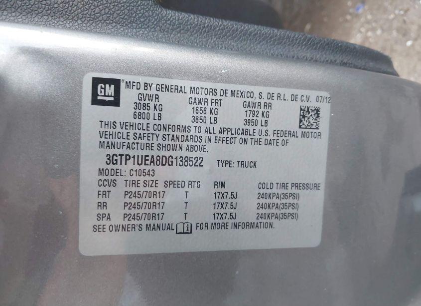 Photo 9 of 2013 Gmc Sierra 1500 SL (VIN 3GTP1UEA8DG138522)